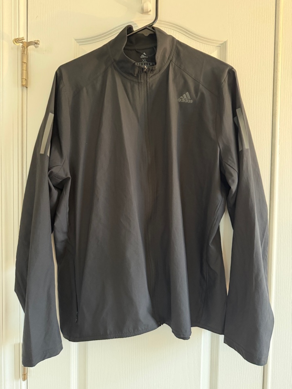 adidas Black Lightweight Windbreaker Running Jacket